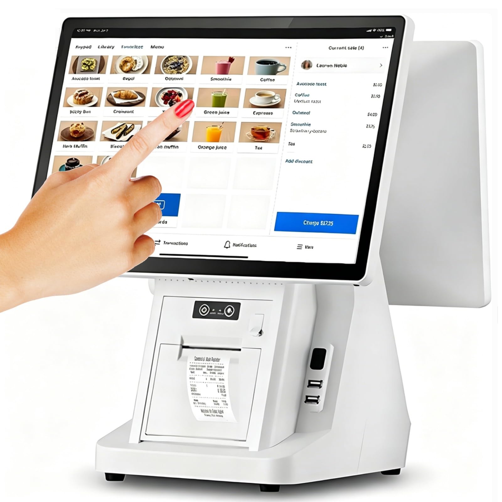 Caja Registradora Tpv Todo En Uno,TPV con Báscula para Comercios, Pantalla Táctil Capacitiva De 15.6", para Comercios Y Supermercados, 8 GB De RAM, 128 GB De SSD