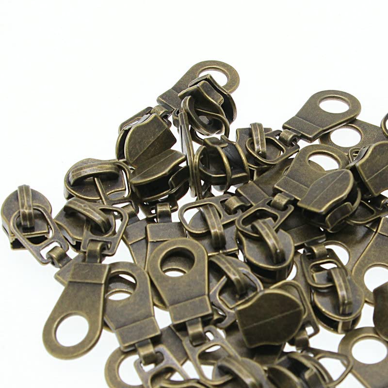 #5 Antique Brass Metallic Nylon Coil Zippers by The Yard - Image 4