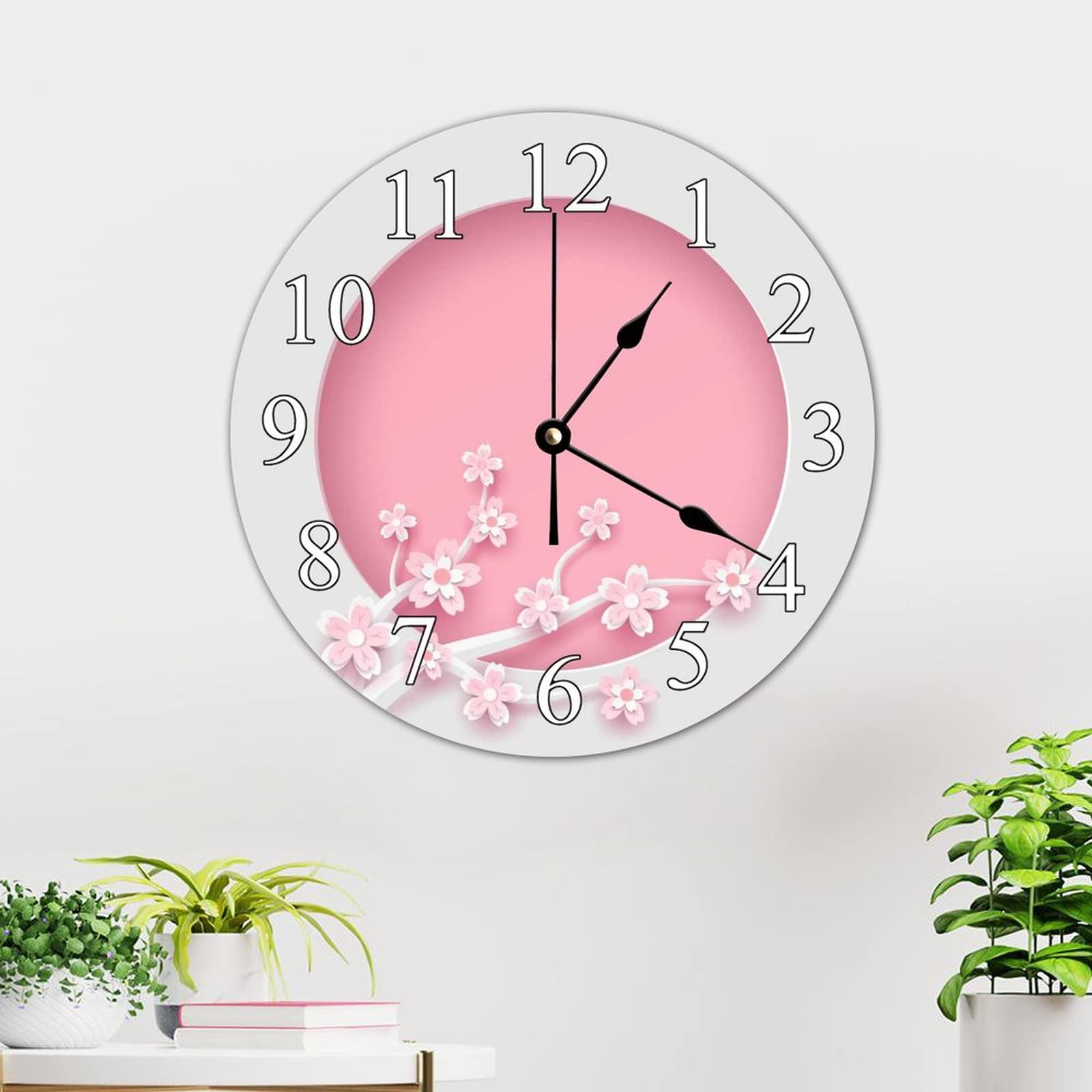 新品時計　SYNC WALL CLOCK FLOWER BOMBER Minimalist Flower Acrylic Wall Clock - Berry Tones – Poppy and