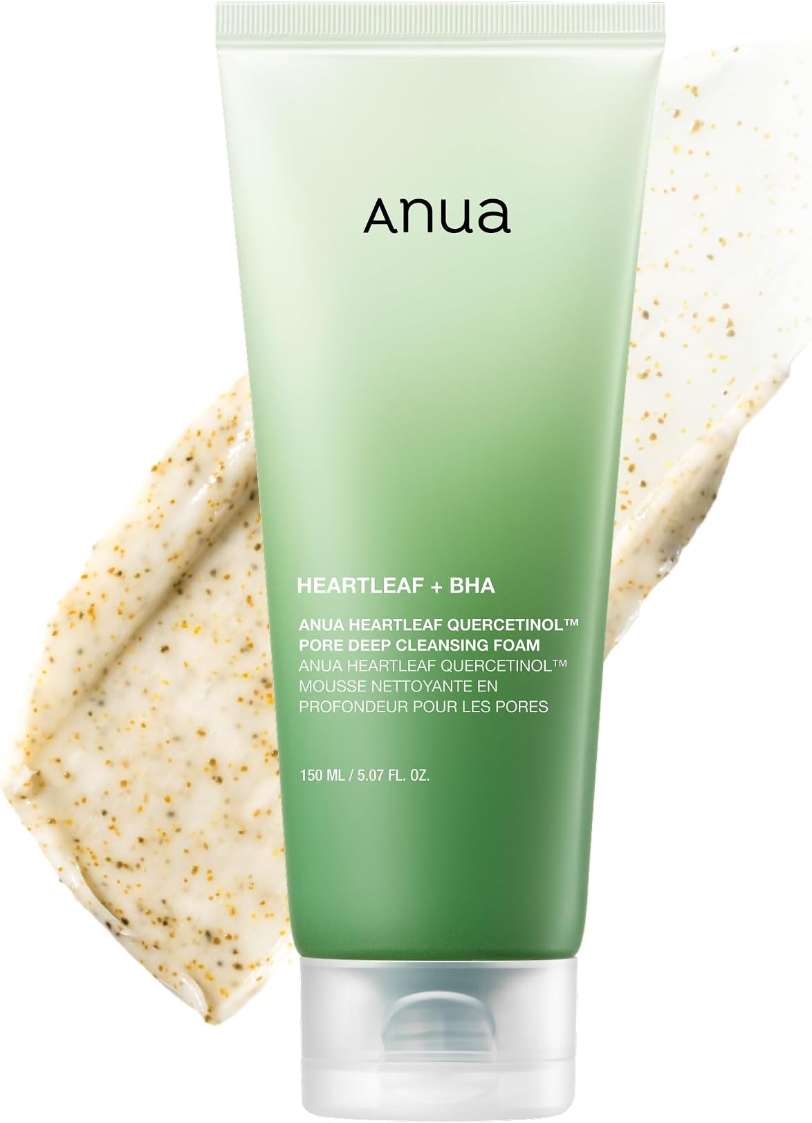 Heartleaf Quercetinol Pore Deep Cleansing Foam, Facial Cleanser, for Double Cleansing, BHA, Hyaluronic Acid, Glycerin, Face Wash, Blackhead Remover, Korean Skincare, 5.07 fl.oz