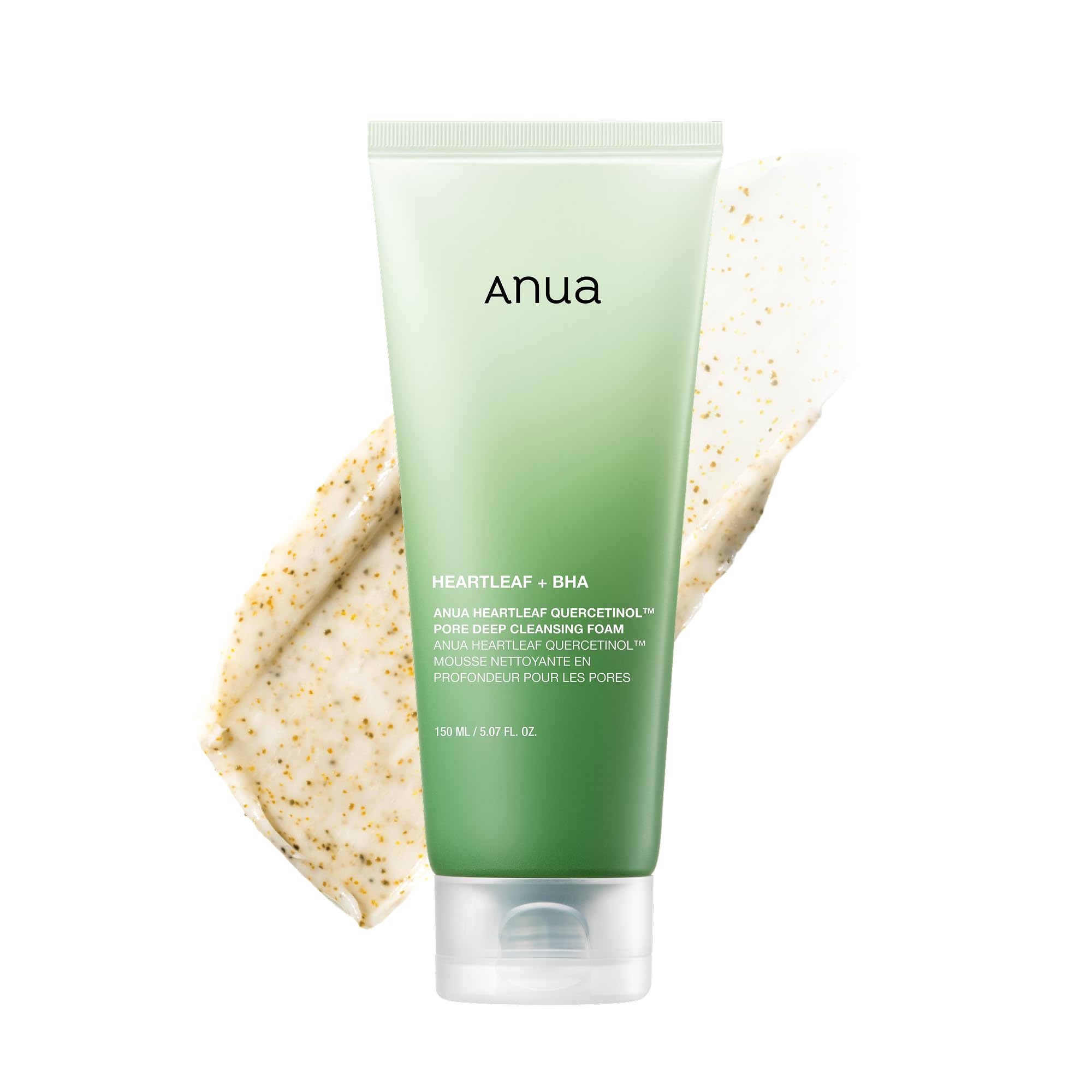 Anua Heartleaf Quercetinol Pore Deep Cleansing Foam, Gesichtsreiniger, Facial cleanser, Korean Skincare, für Doppelreinigung, BHA, Hyaluronsäure, Blackhead Remover, Glycerin 150ml