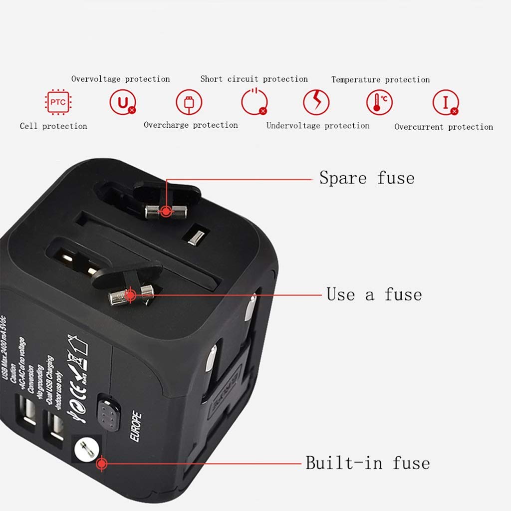 Usb. Adapter ładowarki, na całym świecie adapter podróży, Universal Home Travel Usb. Wymiana wtyczki adaptera. (Color : C, Rozmiar : 5.3 * 6.7 * 5.2cm)
