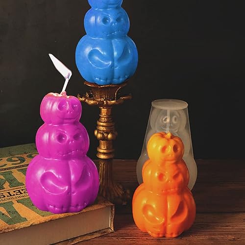 Miniatura 6 de 2 moldes de vela de calabaza para hacer velas, molde de resina de silicona de Halloween, molde de vela de resina epoxi para bricolaje, velas, jabón,