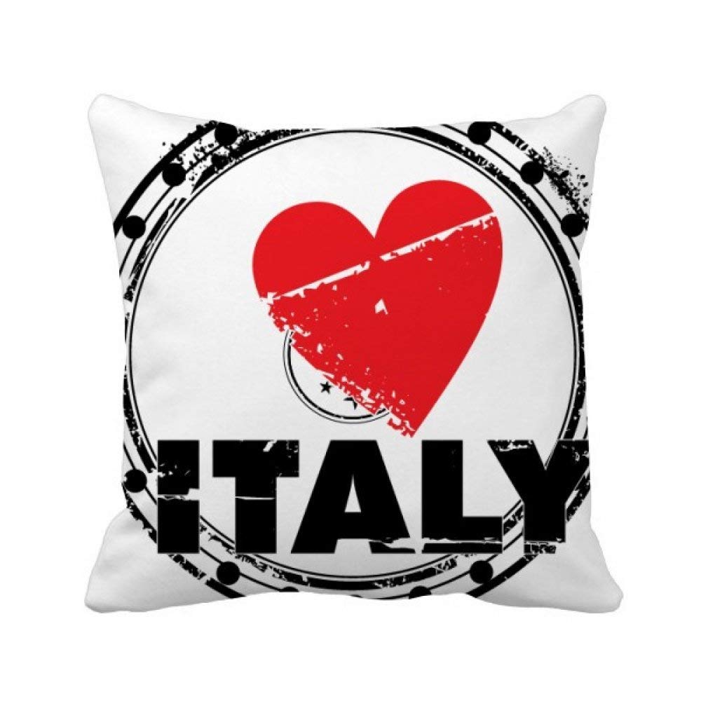 Housse de coussin carrée I Love Italy idéale pour un salon chaleureux et cosy