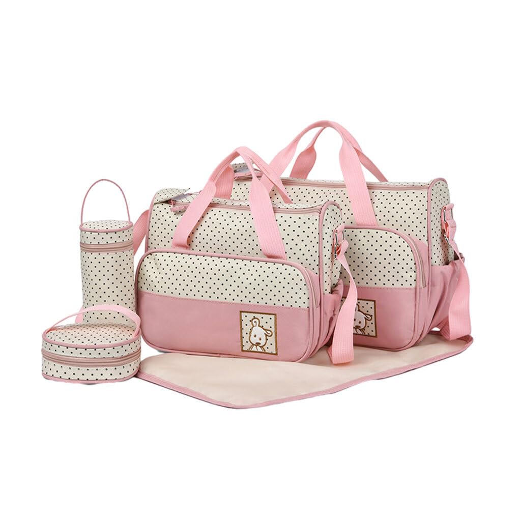 Conjunto de Bolsa para Cambiar pañales ecológico, Elegante, Multifuncional, Carrito de Maternidad, Bolsa para pañales, poliéster, Rosa