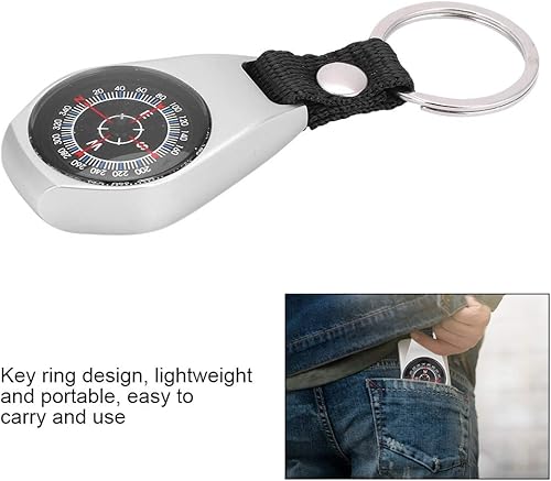 Miniatura 3 de KUIDAMOS Brújula de supervivencia llavero portátil brújula de campamento tamaño de bolsillo resistente para senderismo