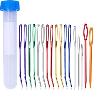 17 Pieces Yarn Needle Set,Tapestry Needle Bent Tip Tapestry Needles for Yarn Large Eye Blunt Needles for Hand Sewing Yarn Sewing Needles Set with Plastic Sewing Needle for Knitting Crochet