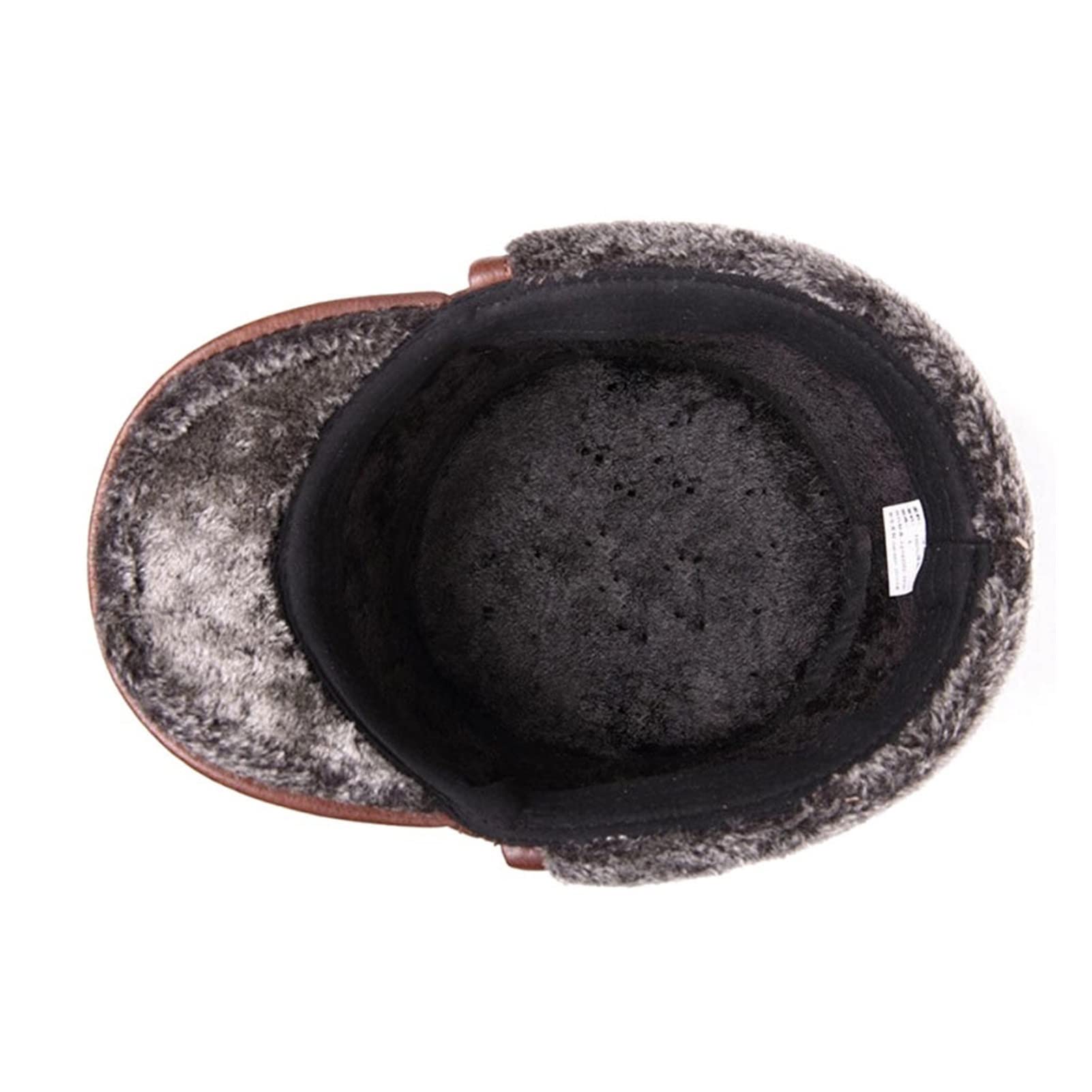 Bombowiec Kapelusze Prawdziwej Skóry Flap Flap Mężczyźni Czarny Ciepły Ushanka F-Ur Hat Male Zimowe Grube Czapki Baseball Vintage
