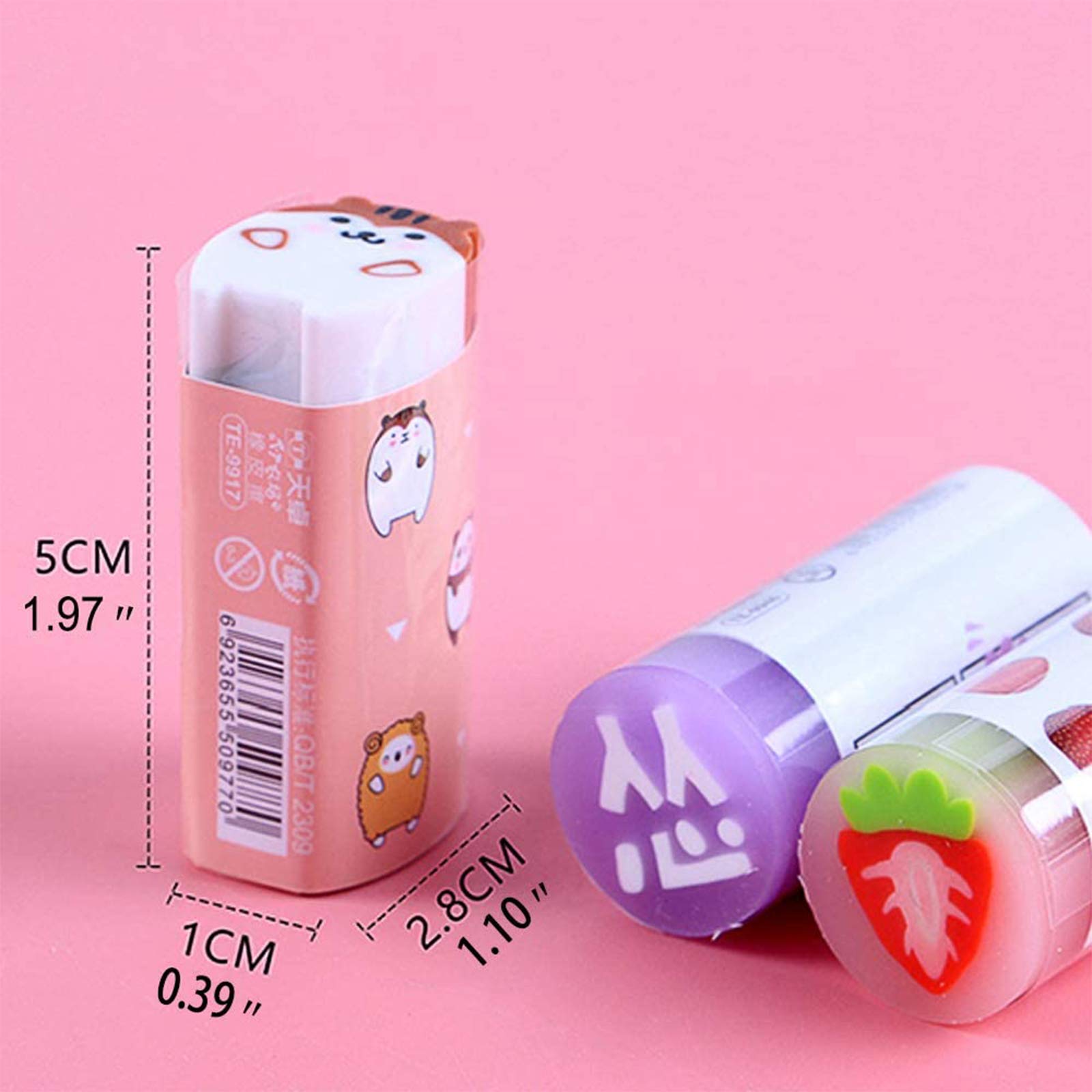GXGM Gommes Animaux Mignons Pour Enfants - Lot De 6 Gommes Colorées En PVC, Fournitures Scolaires Ludiques