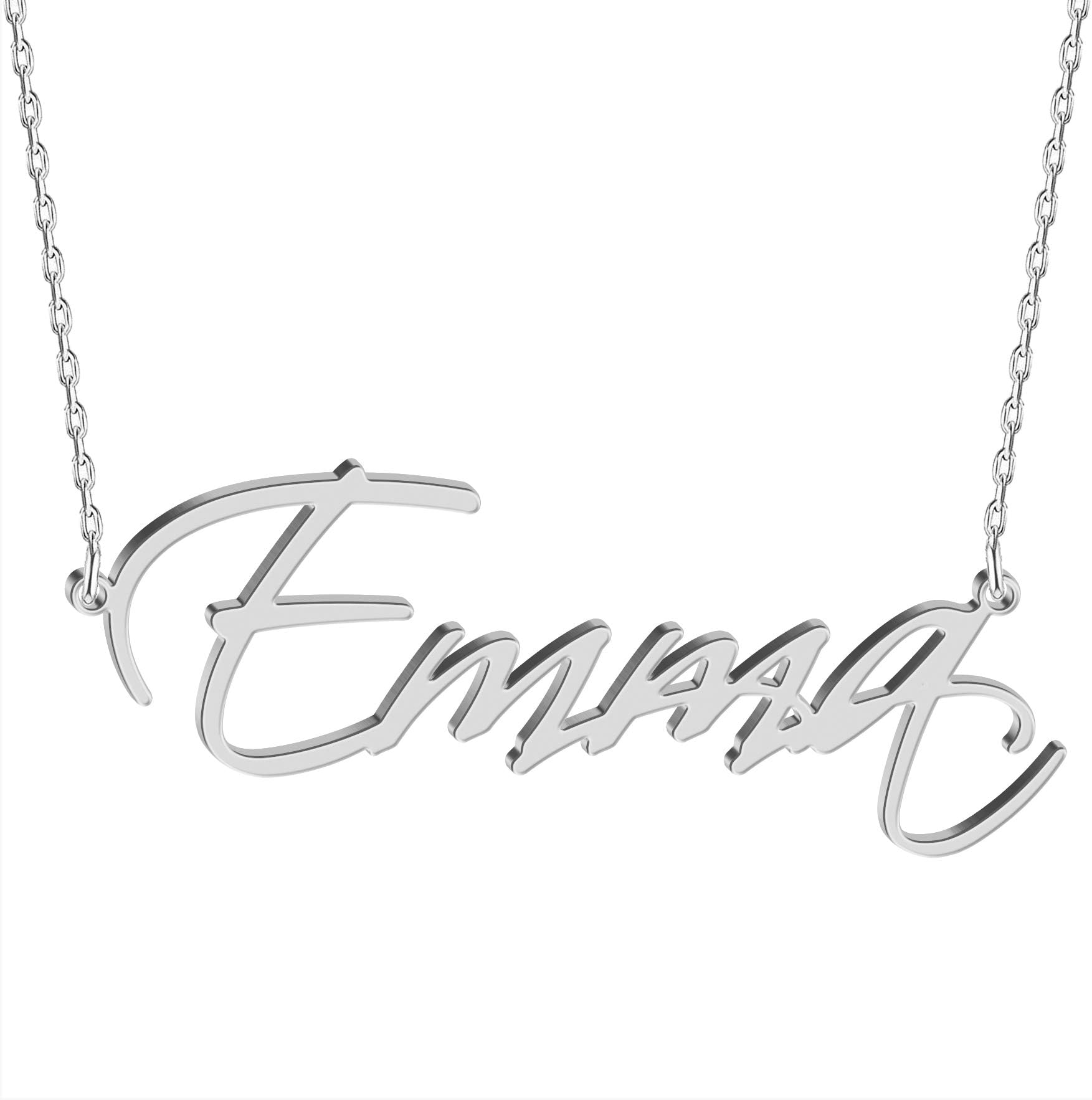 Custom Name Necklace 18K Gold Plated Sterling Silver Personalized Script Nameplate Jewelry Gift for Women