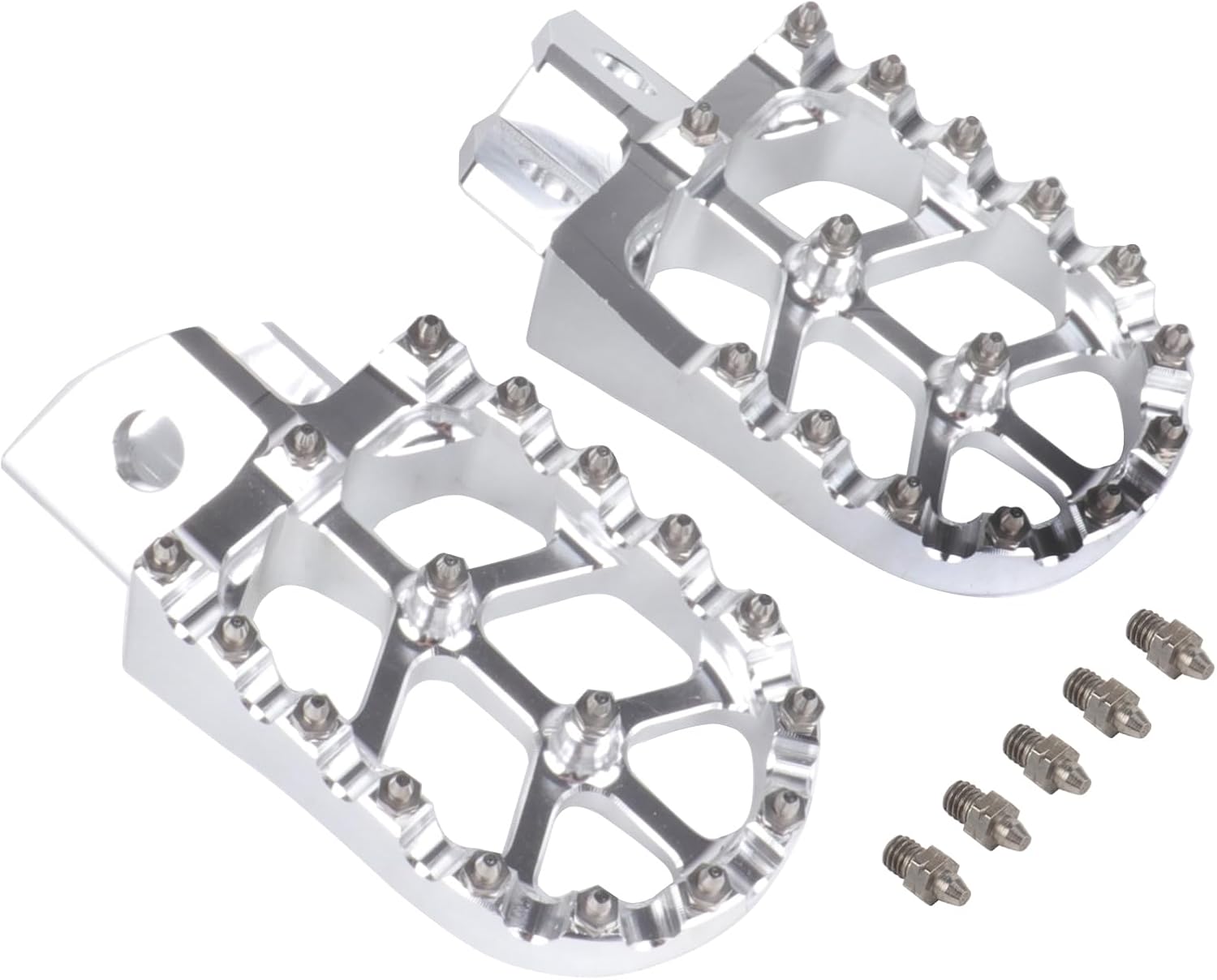 CNC Wider Foot Pegs Rest Pedal，Motorcycle Footpegs for TW 200 TW200 1987-2023 Dirt Bike (Orange)