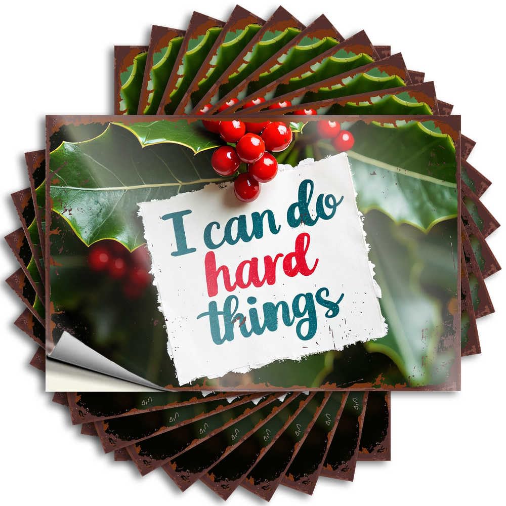 Encouraging, Tattoos Laptop Confidently Conquering Challenges: A Festive Reminder | Taupe Porch Decorations(6X9CM)