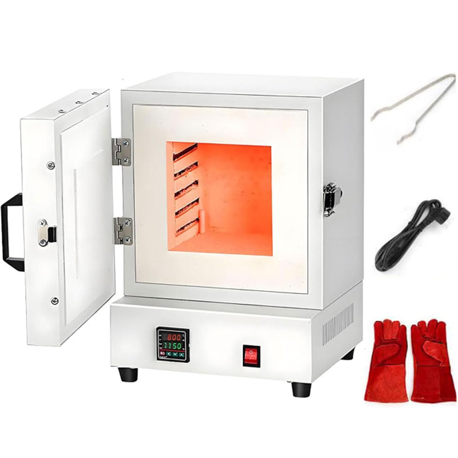 Horno de mufla de cerámica eléctrico de 2000W y 1150℃ para laboratorios con pinzas