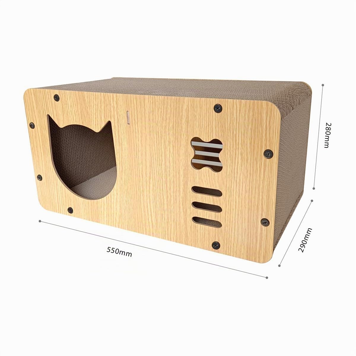 Grotte pour Chat avec Planche à Griffer, Maison pour Chat XXL pour Intérieur en Carton, Carton à Grattoir pour Chat, Salon de Tapis à Gratter, Jouet pour Chat Durable 55 * 29 * 28cm (Tête de