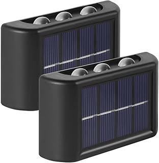 Kit 2 Arandelas Solares de Alto Padrão, Acendimento Automático, Iluminação Inteligente à Energia Solar, À Prova D'Água, Ideal para Área Externa, Jardim, Varanda e Área Gourmet - BAnpinSH  