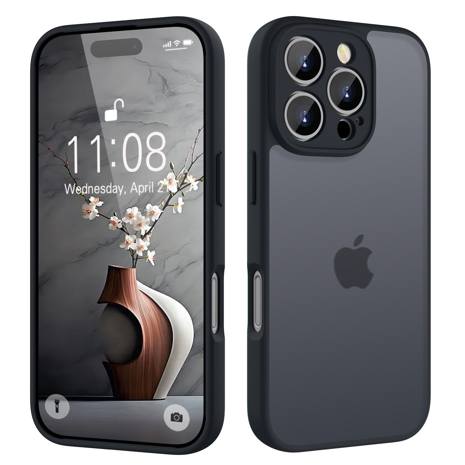 Coque iPhone 16 Pro noire antichoc rigide rigoureuse matte - 8