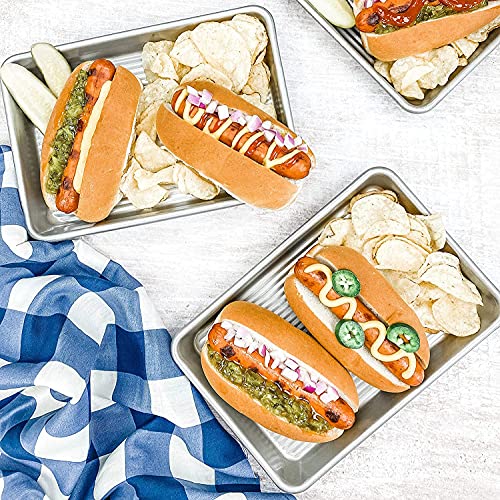 Image of USA Pan Bakeware Mini Sheet Baking Pan Warp Resistant with Nonstick Quick Release Coating, Aluminzed Steel, Set of 2