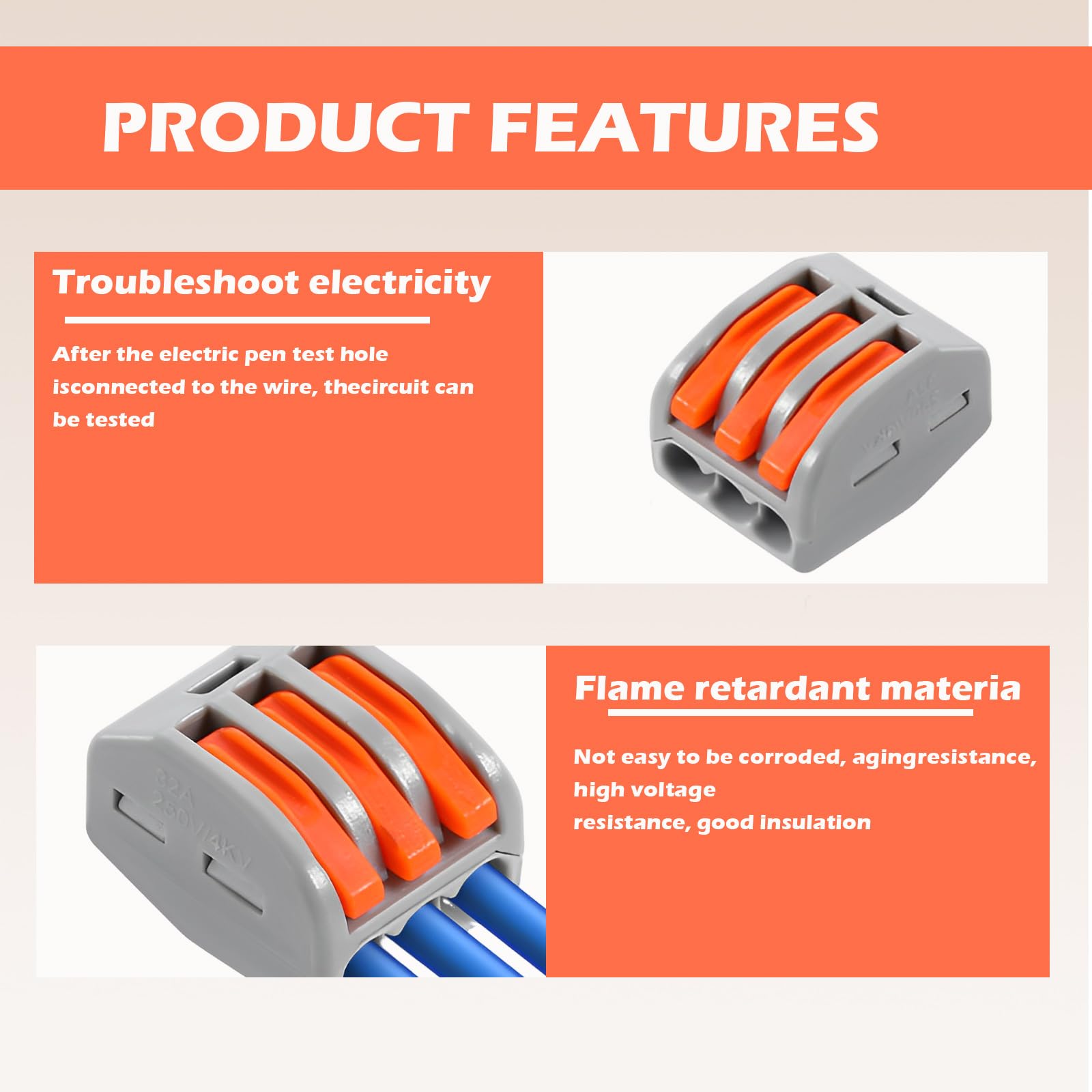 30pcs Wire Connectors, Electrical Connector Blocks, 3 Way Compact Cable Terminals Clips Terminal Block Quick Spring - Image 3