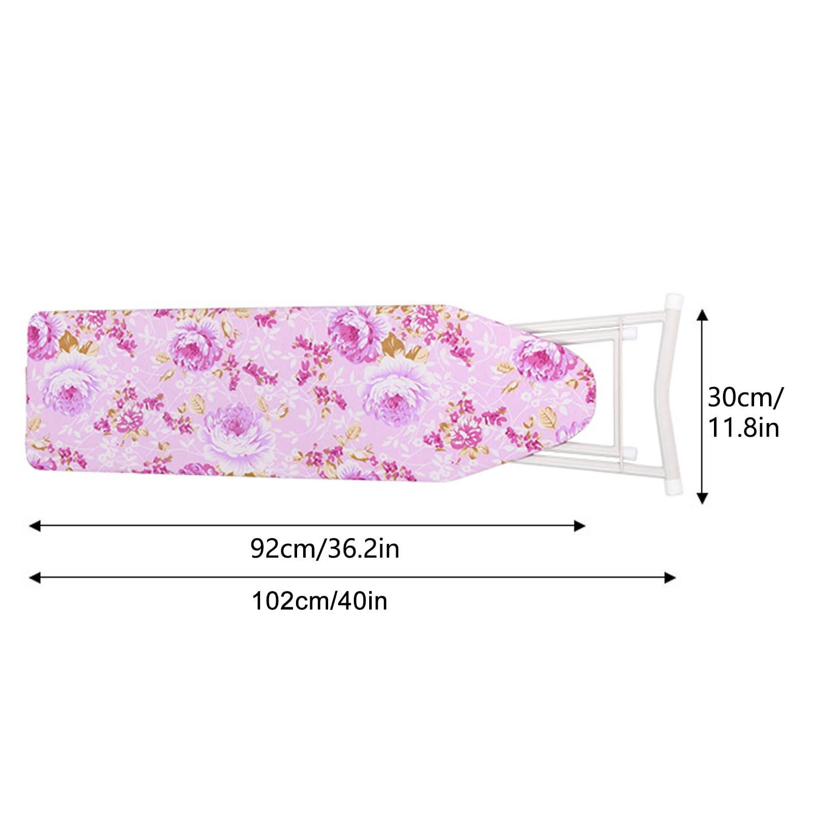 Asse da stiro, 92 x 78 cm, asse da stiro regolabile in altezza, asse da stiro pieghevole, asse da stiro estesa con copertura resistente al calore, viola neon
