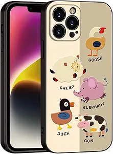 Printed Cute Animal Patter for iPhone 15 pro max Cute Girl Cartoon Case, Printed with a for Women Girls Variety of Cartoon Animal Pattern Design of Cell Phone Protective Cover (B2-Cartoon)