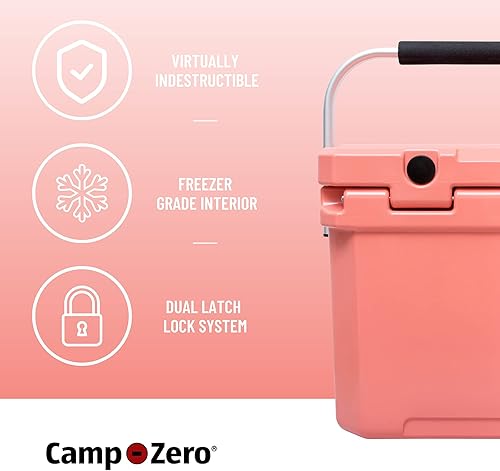 Miniatura 9 de CAMP-ZERO Baúl de hielo duro portátil de 12 litros y 12.6 cuartos de galón, perfecto para bebidas, almuerzo, playa, picnic, canotaje, campamento