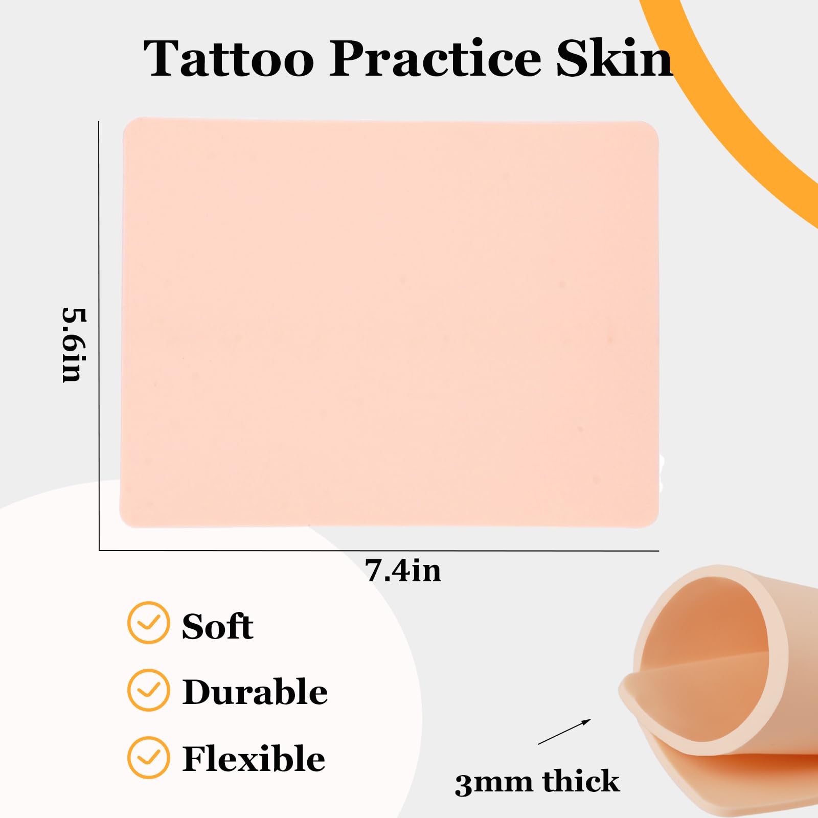35 piezas 3 mm de piel sintética con papel de transferencia – 5 unidades de piel de ejercicios de tatuaje de 3 mm con 30 plantillas de papel