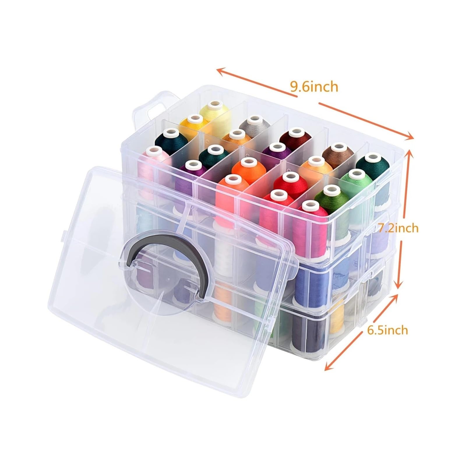 Generico Kit Filo da Ricamo a 63 Colori, Set Cucito for Macchine