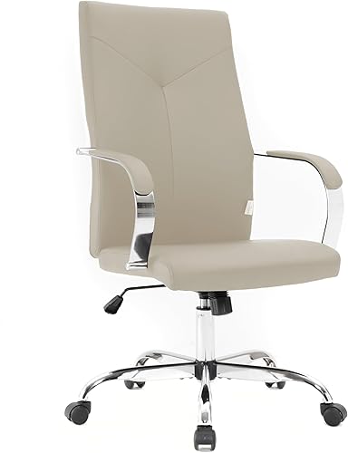 Miniatura 18 de LeisureMod Sonora - Silla de oficina ejecutiva ergonómica de cuero con respaldo alto y altura ajustable y giratorio para el hogar y la oficina Negro