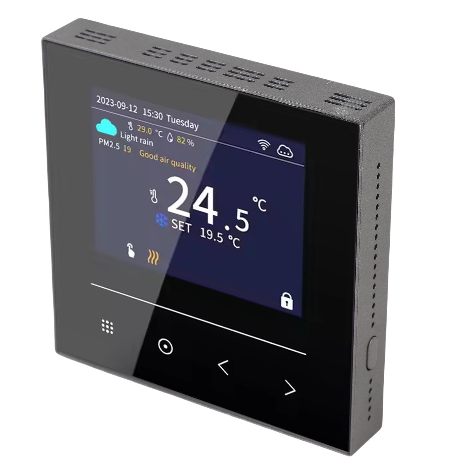 Termostato Intelligente, Termostato WiFi con Controllo Vocale Senza Cavo C, per Riscaldamento Programmabile con Schermo LCD a Colori, per Home Office Hotel