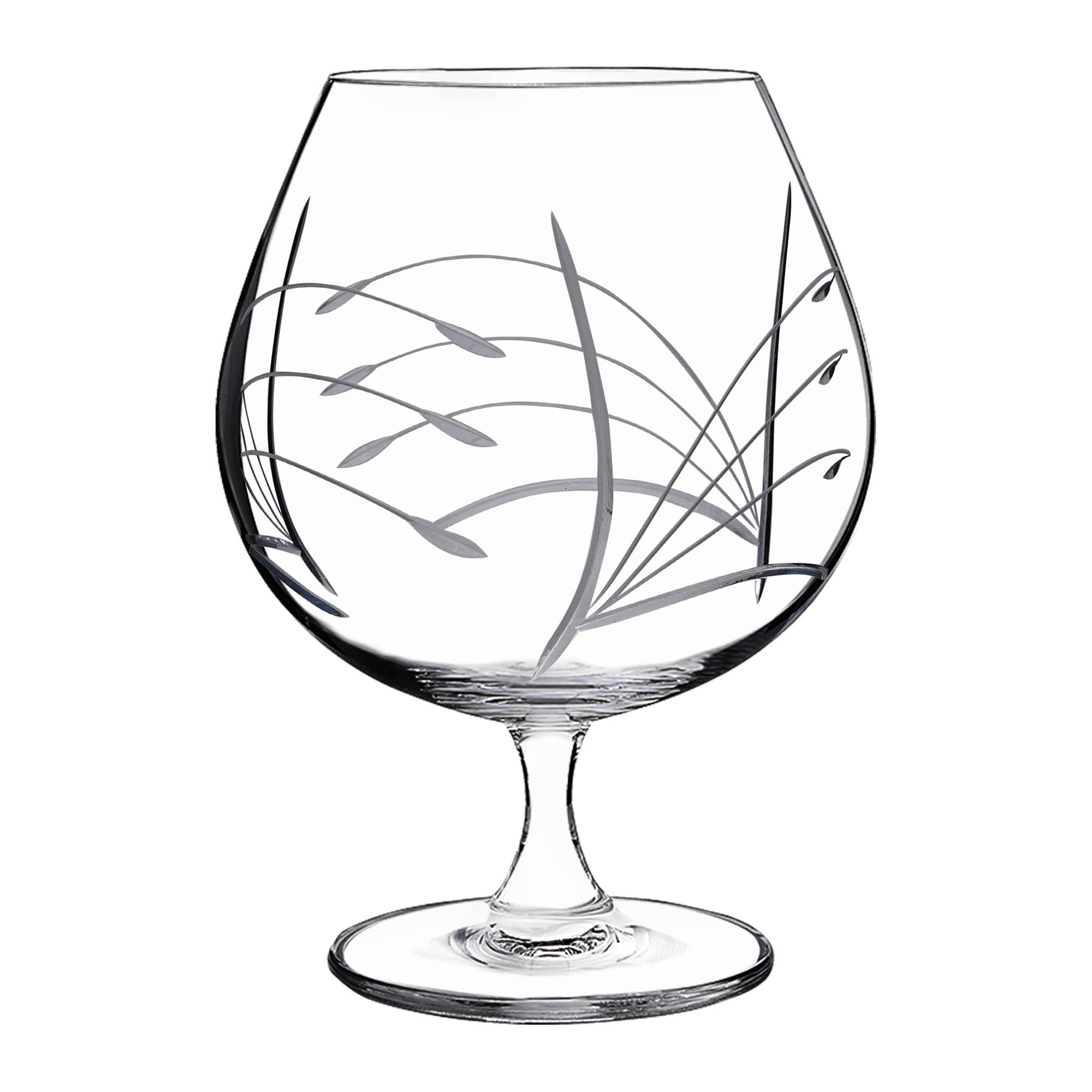 Gala&K | Juego 6 Copas de cristal para coñac o brandy | Talladas a mano | Colección GASTRO.