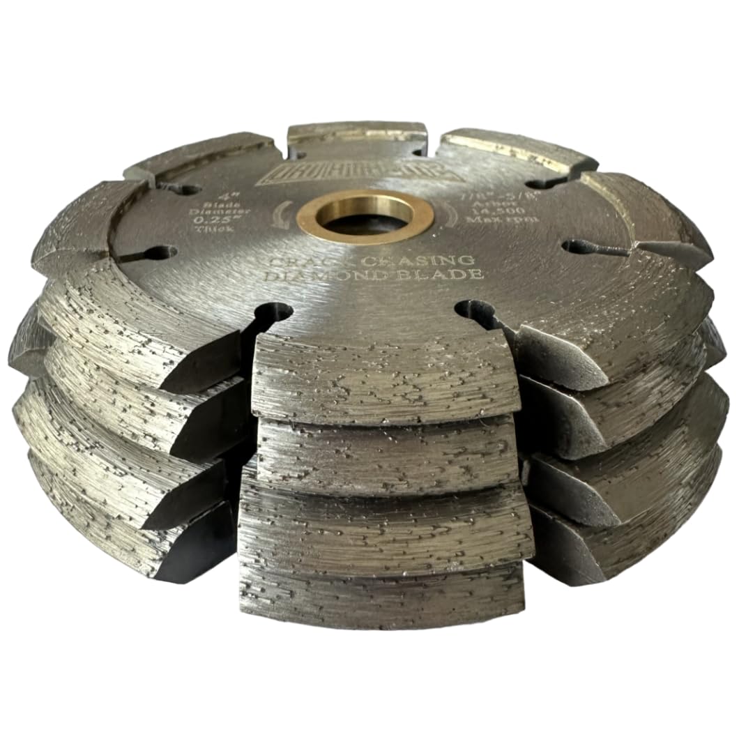 Cuchillas de corte de diamante de 4.5 pulgadas, ancho de segmento de 1 cm | Para enrutar y reparar grietas en hormigón y asfalto, eje de 0.86 a 0.63 pulgadas