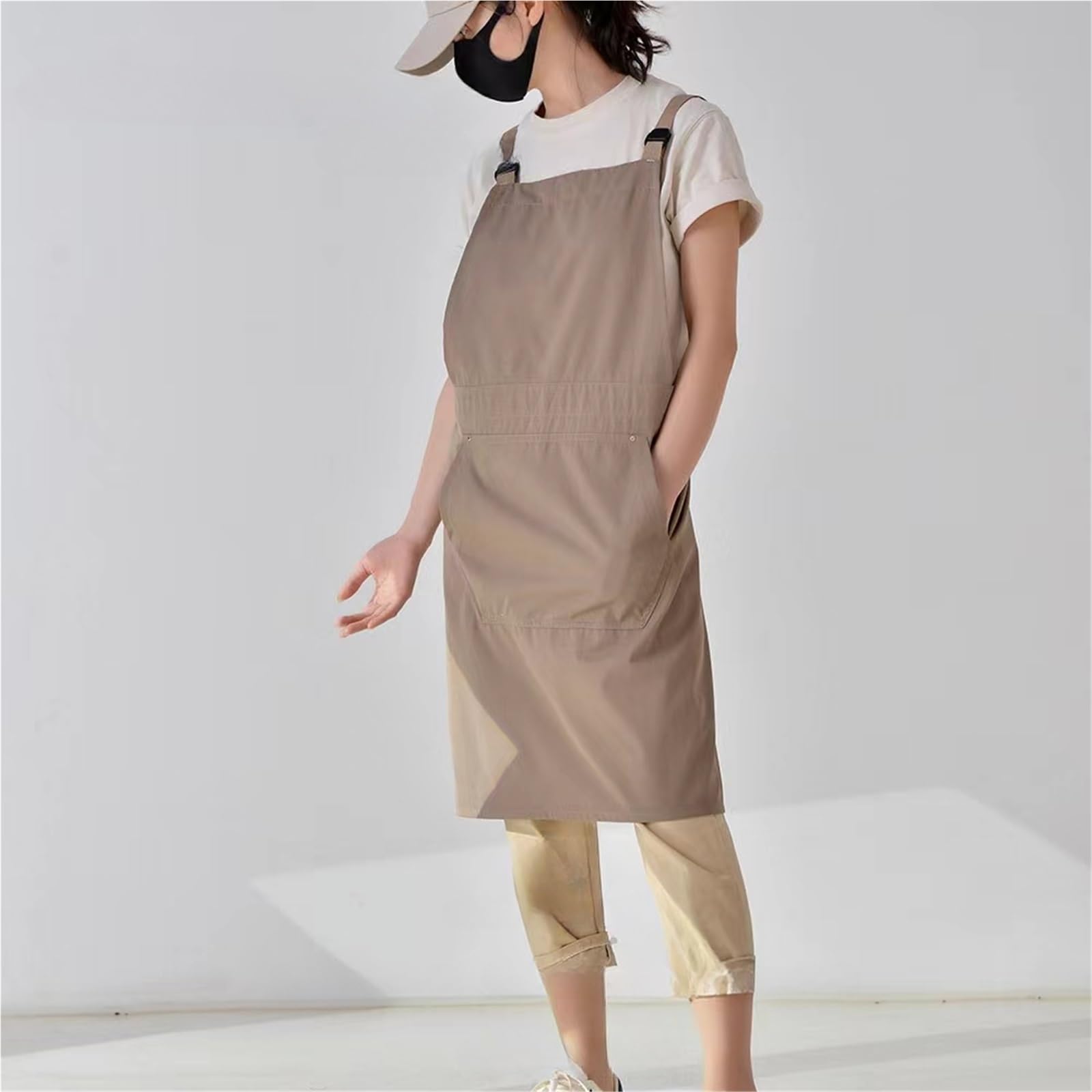 Delantal de cocina impermeable for mujer, restaurante Para Hogar | Camarero de trabajo, delantal sin mangas, mono de cafetería, accesorios for el hogar