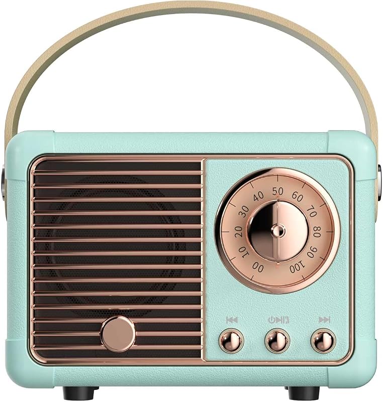 Dosmix Retro Bluetooth Speaker,Small Vintage Decor,Cute Birthday Gifts Blue | Gifts for women teenage portable mini wireless old Fashion style for kitchen desk bedroom office outdoor accessories