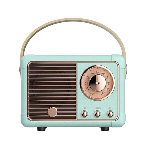 Dosmix Retro Bluetooth Speaker, Vintage Decor, Small Wireless Bluetooth Speaker, Cute Old Fashion Style for Kitchen Desk Bedroom Office Party Outdoor,Birthday Gifts for Women Teenage