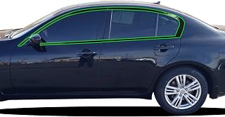 Optix Window Trim Chrome Delete Blackout Precut Vinyl Wrap Overlay Kit Compatible with and Fits Infiniti G35 G37 Q40 Sedan 2007-2015 - Gloss Black
