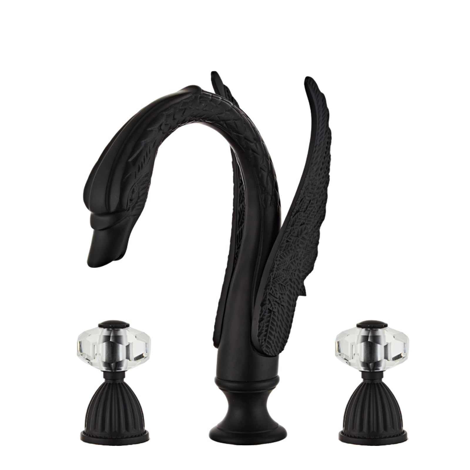 Mitigeur eau chaude et froide style cygne avec finitions dorées ornées pour évier