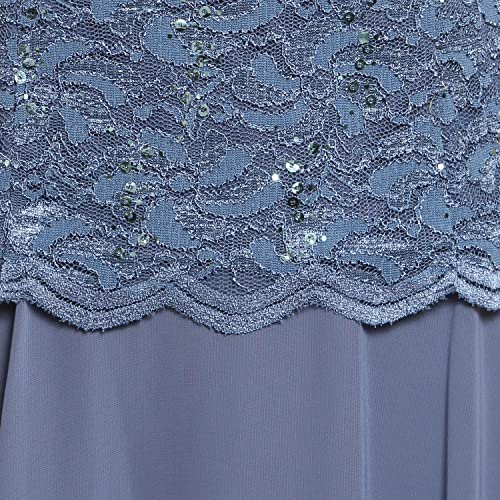 Image of Alex Evenings Women's Tea Length Embroidered Bodice Mother of The Bride Gown, Wedding Guest Dress