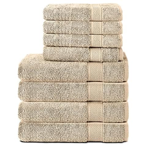 Komfortec 8-Piece Cotton Towel Set Cover