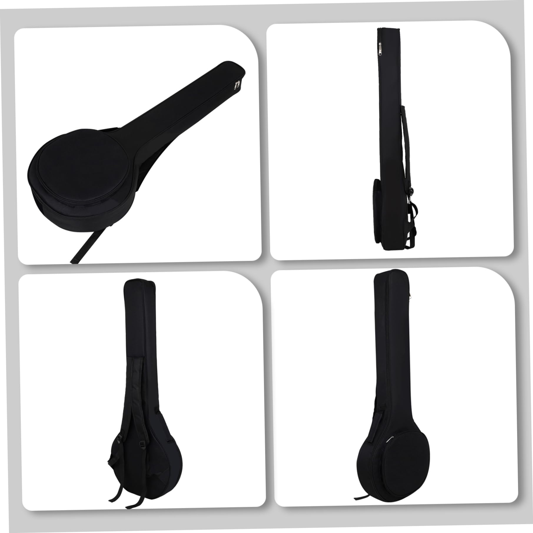 Estuche para Banjo 14x3.5x39 Tela Oxford impermeable Bolsa para banjo de 5 cuerdas con asas y correas para los hombros Cierre de cremallera Estuche negro para INSTRUMENTOS MUSICALES más eficientes-