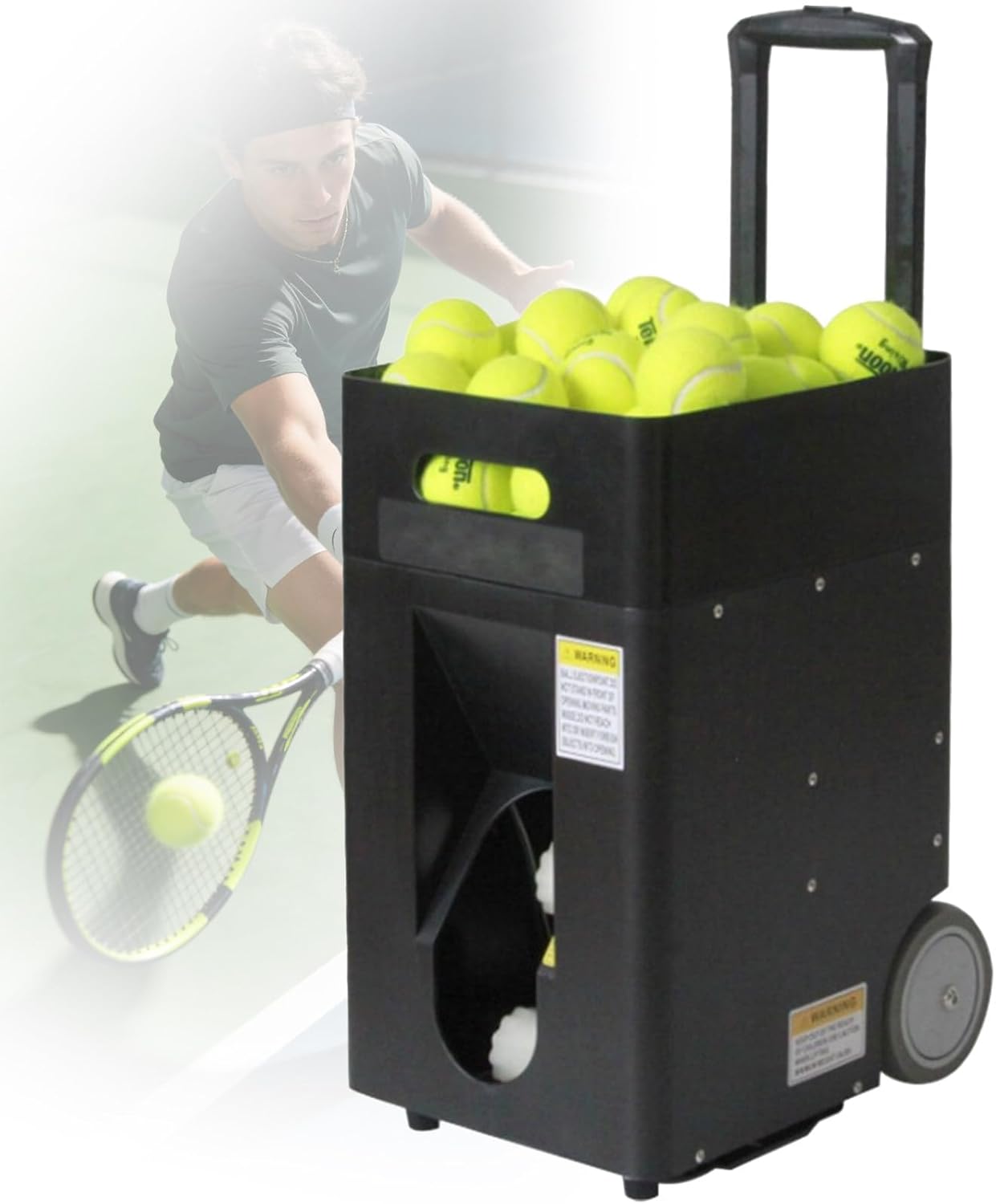Smart Tennis Training Equipment and Tennis Ball Feeder, Simulates Various Ball Trajectories, Adjustable Spin, Enhances Practical Tennis Skills