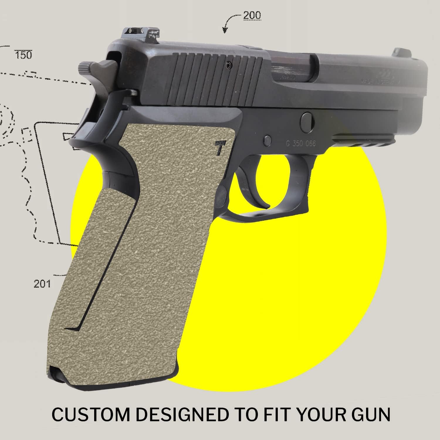 TALON Grips Adhesive Grip – Compatible with Sig Sauer P220 – Made in The USA