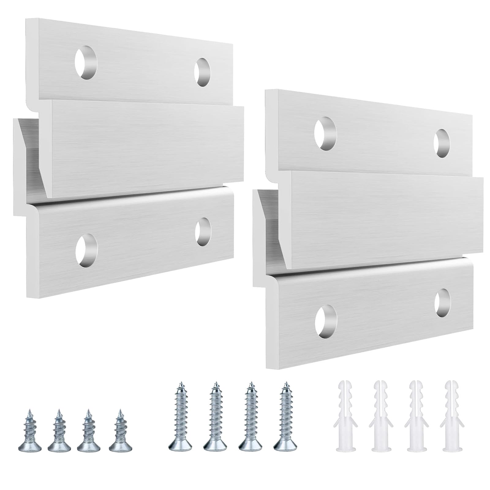 InYoHui 2 Pairs French Cleat Picture Hanger 2 Inch Aluminum Z Bracket 30lbs