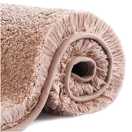 VANZAVANZU Tapis de Bain Antidérapant Tapis Salle de Bain Épaissi Tapis Sortie de Douche Absorbant Tapis de Sol Ultra Doux en Microfibre, Séchage Rapide, Lavable en Machine - 40 x 60cm (Rose Pétale) Cover