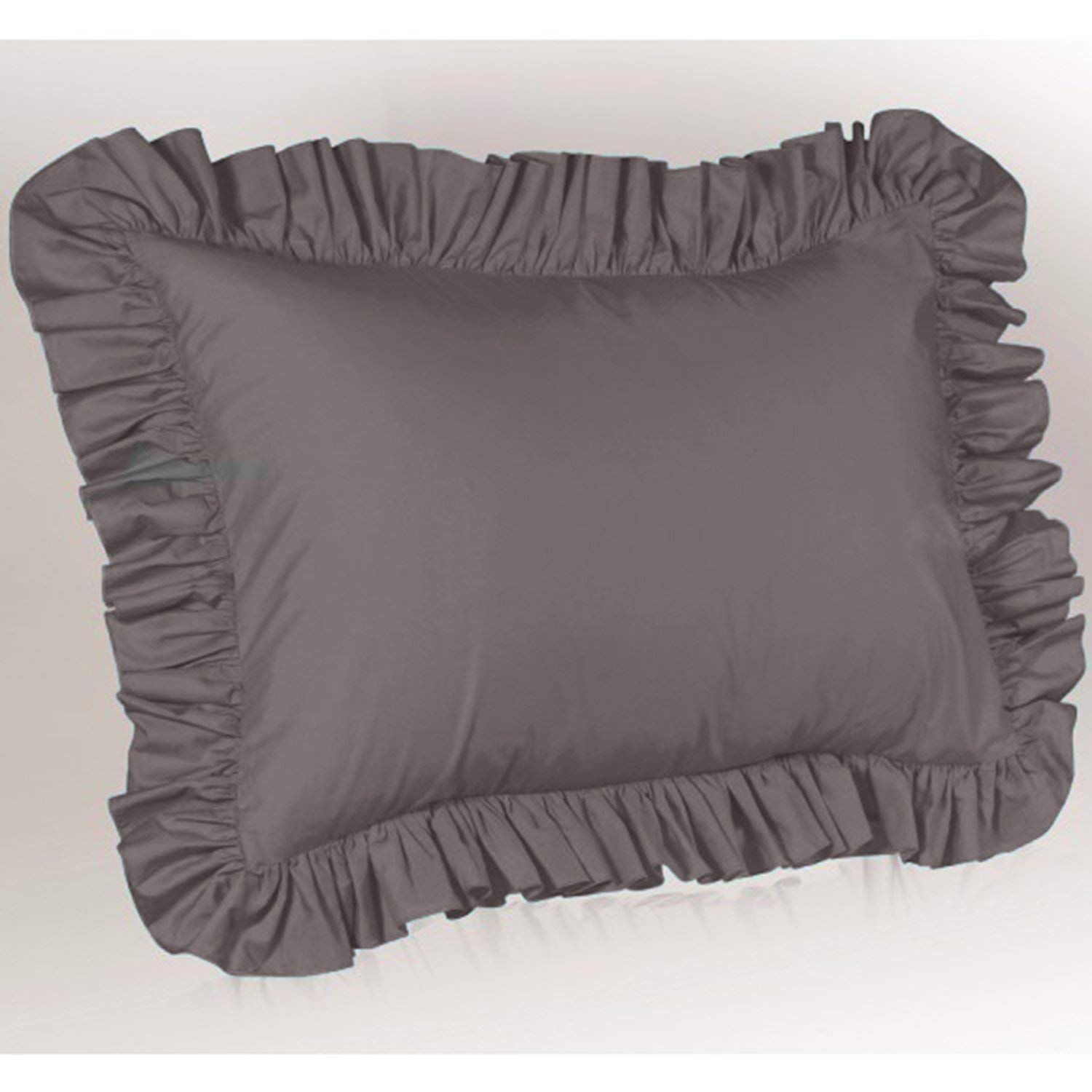 gray ruffle euro sham
