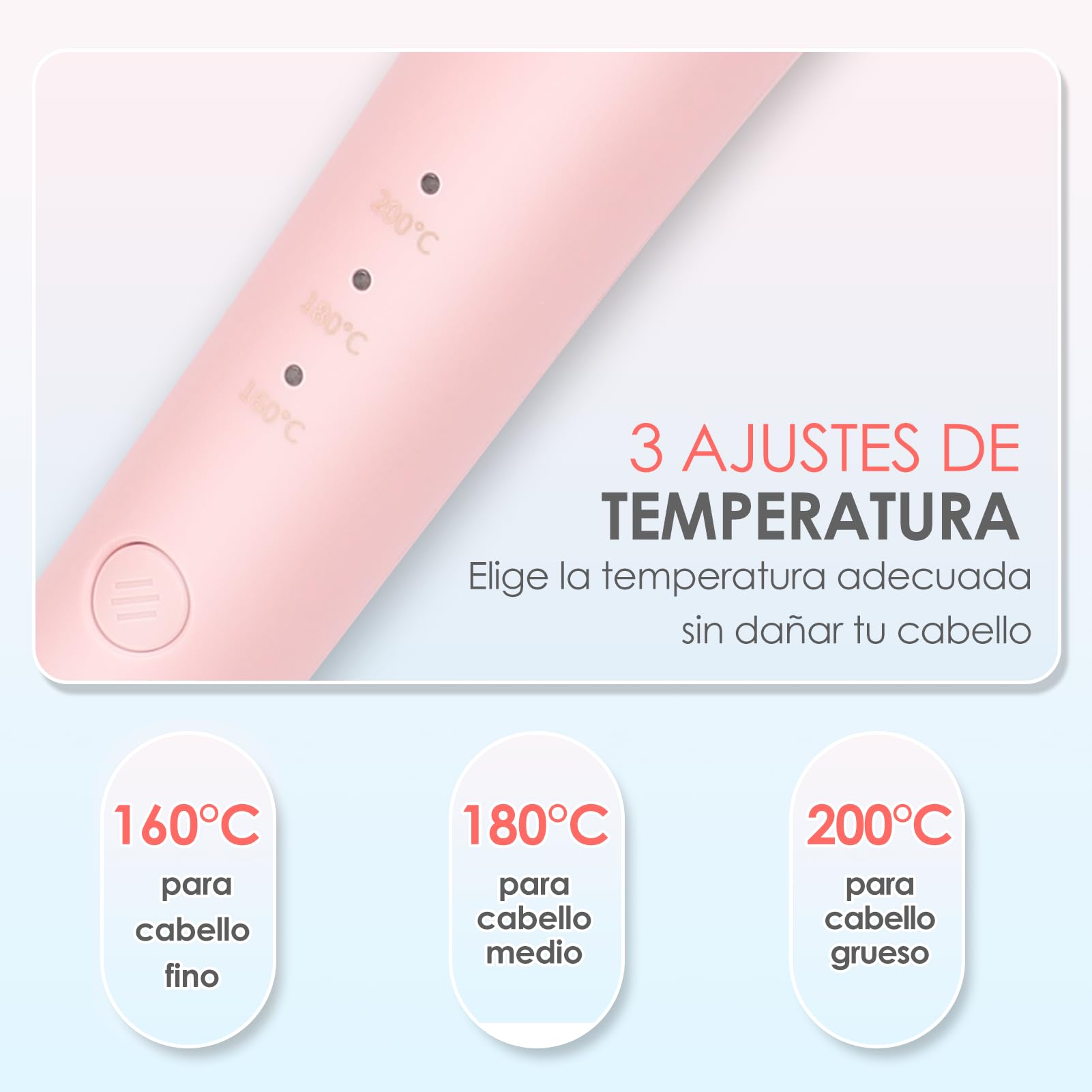 Rizador Automático 32mm Para Pelo Mediano, Calentamiento en 30s | 3 Temperaturas 160℃-200℃, Iones y Protección Anti-Quemaduras, Cable Giratorio 360°