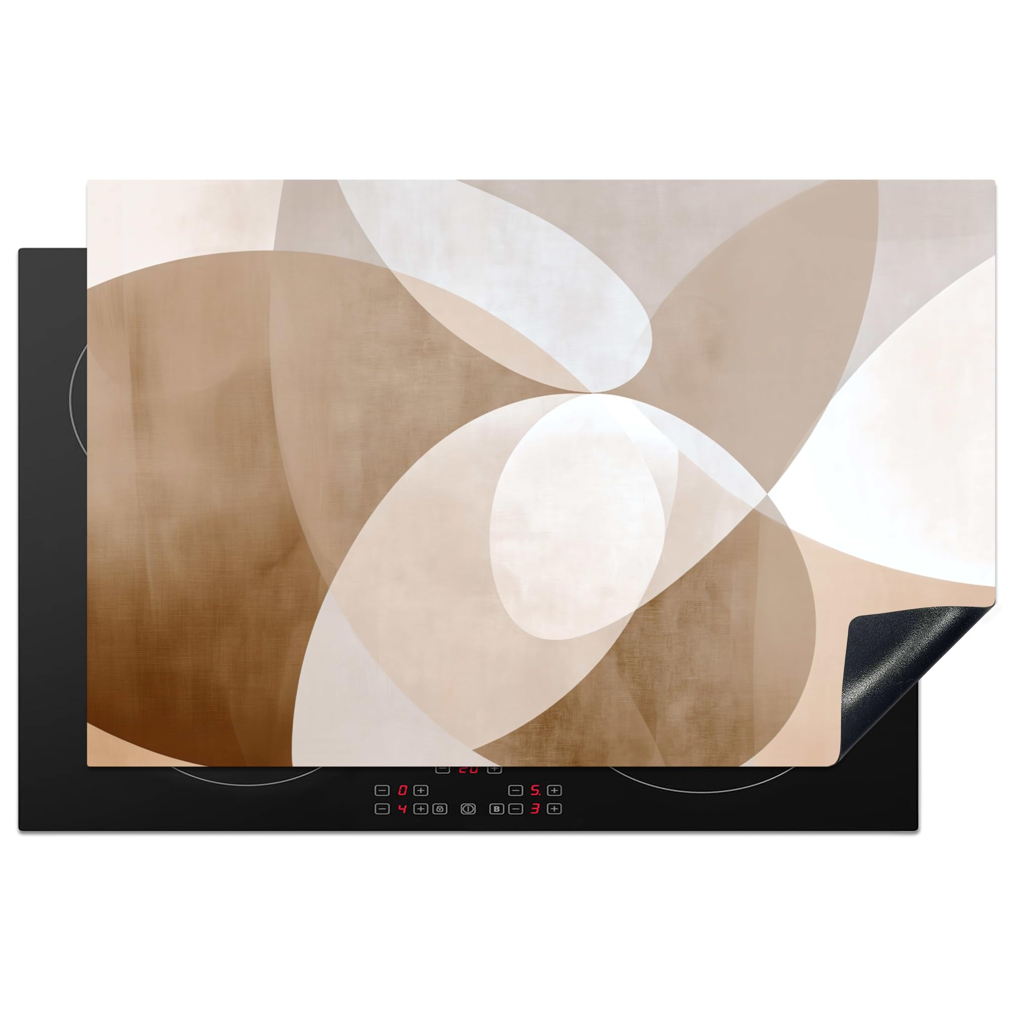 KitchenYeah© Protector Vitroceramica 81x52 cm Tapa para induccion Placa Encimera Cubre de Protectora Cocina Formas ovaladas - Transparente - Transición suave