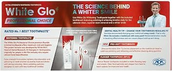 White Glo Extra Strength Whitening Toothpaste Professional Choice 150 gr (3 Packs) 3 PACK 50m Dental Floss Included as a Gift