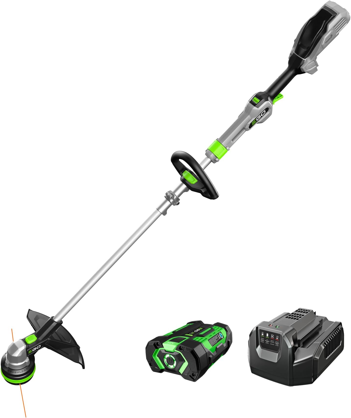 Power+ String Trimmer, Battery Powered, 15" Trimmer for Weeds and Grass with POWERLOAD, Telescopic Aluminum Shaft, Includes 56V 2.5Ah Battery and Charger - ST1511T