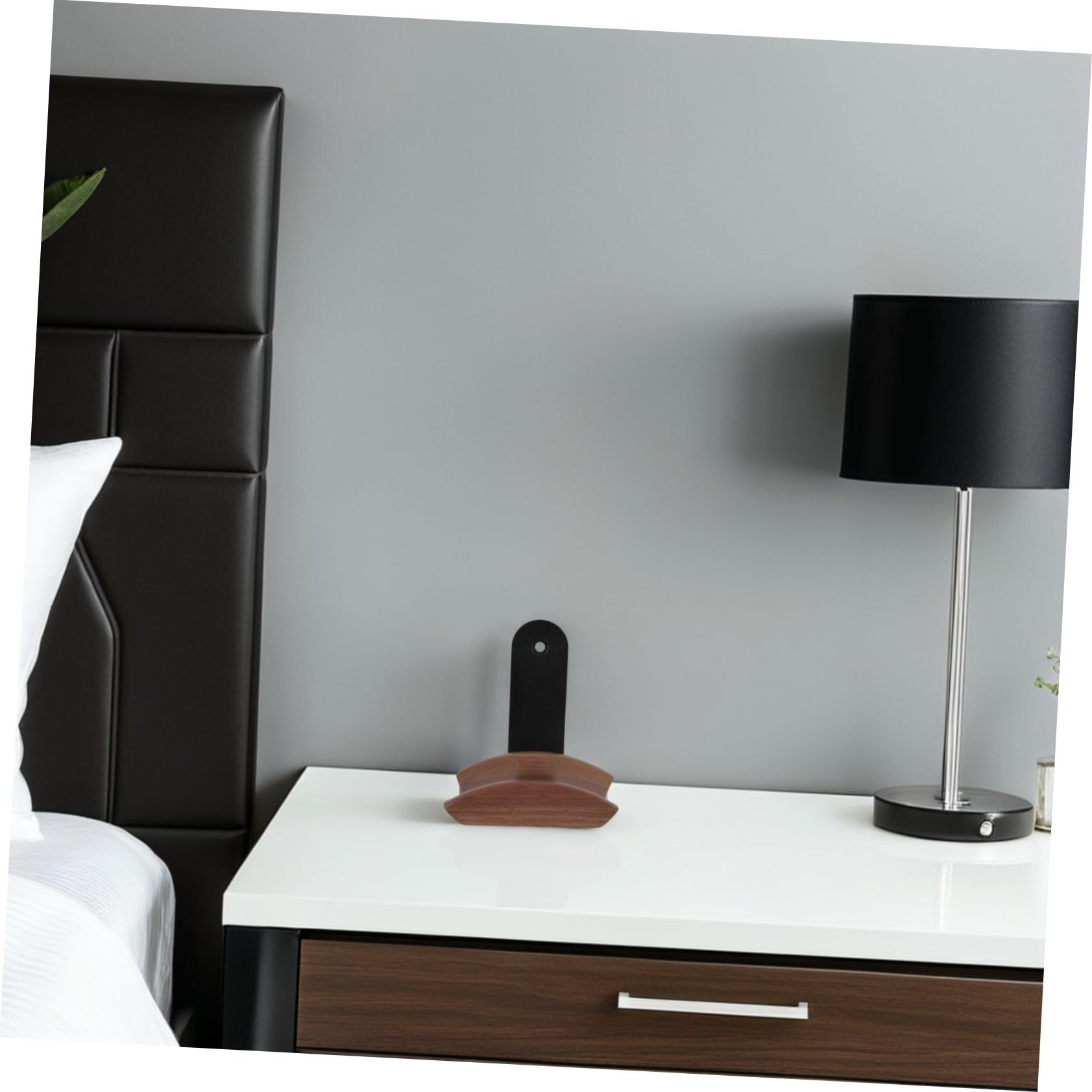 HOMSFOU Soporte Auriculares Pared Madera Nogal Gancho Colgante para Gaming Oficina y Instalación Acabado Elegante