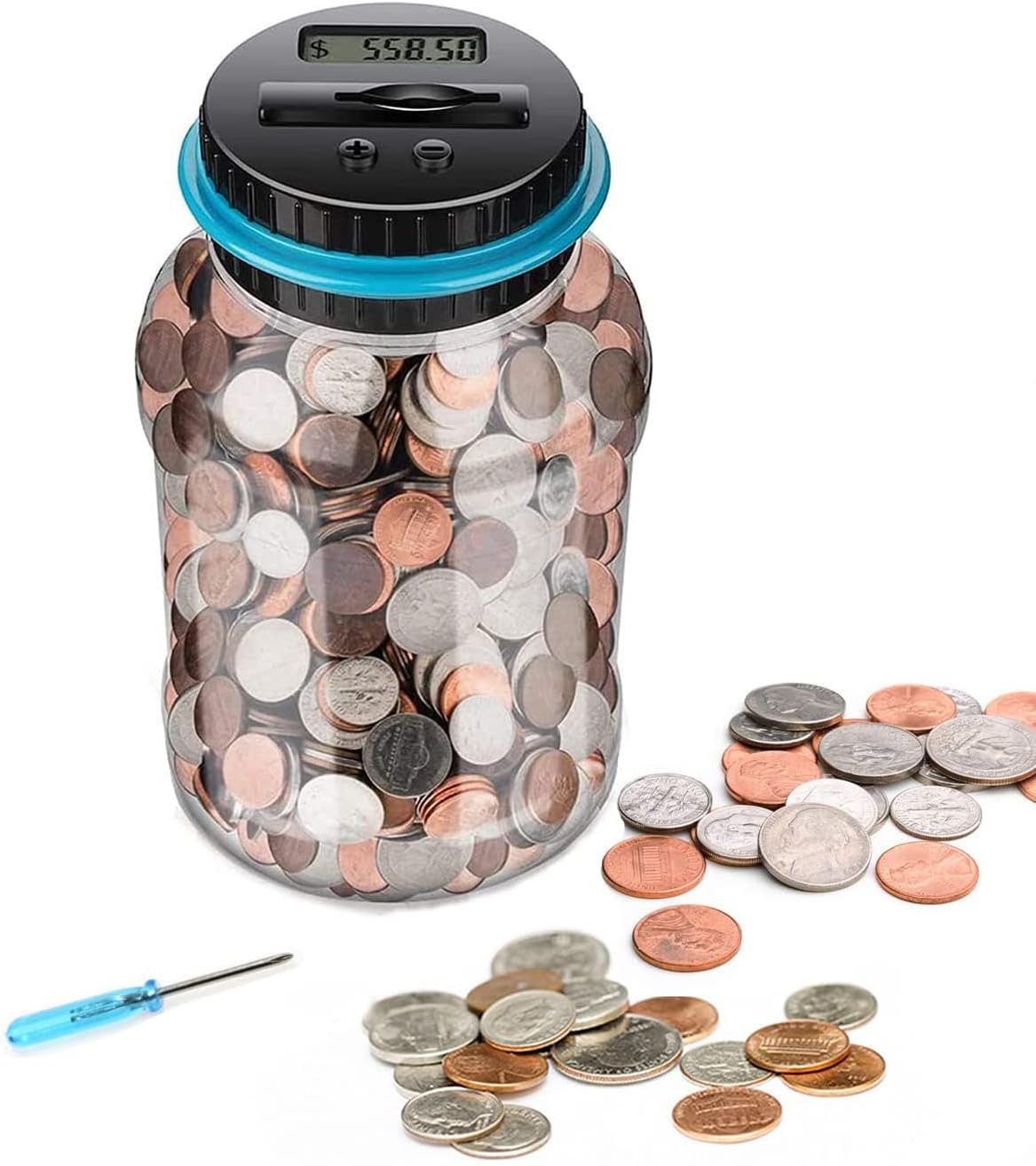 KindGirls Digital Piggy Bank for Adults with LCD, Big Coin Counter, 1.8L Money Bank, Digital Coin Bank for Kids, Girls, Boys As Birthday Gift